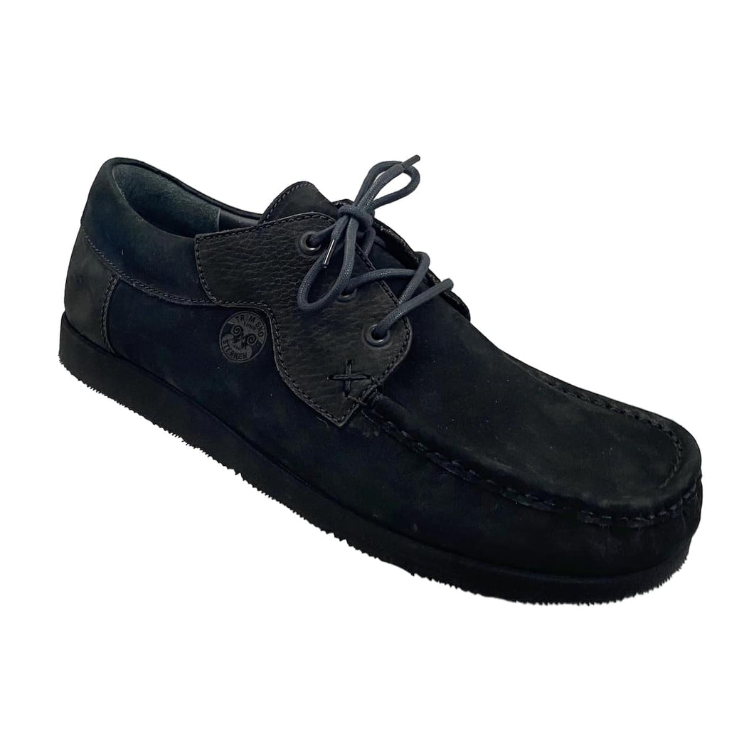 11791W Bred Moccasinsko Sort Nubuck